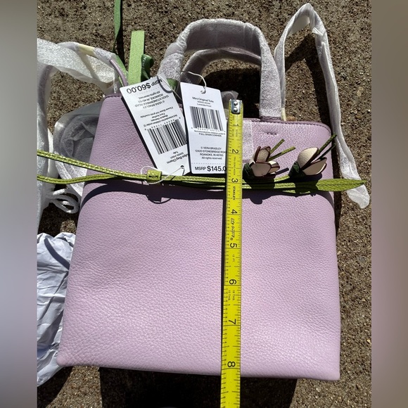 NWT Vera Bradley Light Purple Tote Bag with Tulip Bag Charm Christmas - Picture 12 of 13